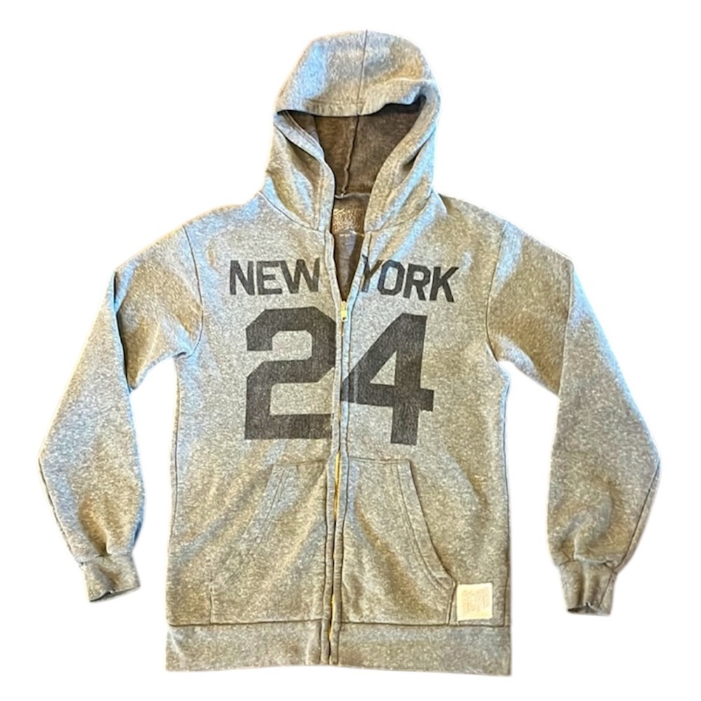 Original Retro Brand Boys New York 24 Zip Hoodie Youth M Gray